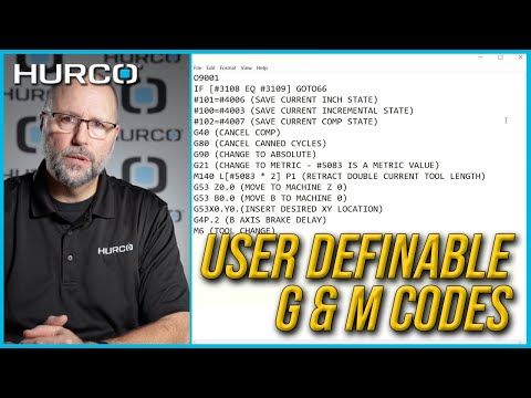 User Definable G & M Codes | Hurco CNC Control